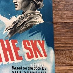 1956 Atteindre le ciel Affiche de film Quad UK Kenneth More Pilote de la RAF pendant la Seconde Guerre mondiale Film Vintage