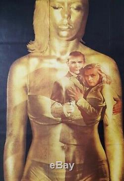 1964 Affiche De Film Cinématographique British Quad Goldfinger Originale (style A) James Bond