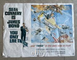 1967 Vous ne vivez que deux fois Affiche du film James Bond 007 Quad 36 x 27 Sortie des années 80