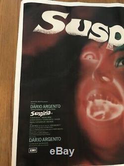 1977 Dario Argentos Suspiria Uk Quad Original Movie Poster Dos Toilé