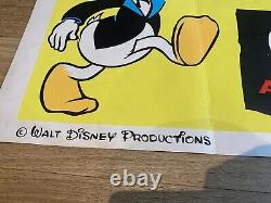AFFICHE DE CINÉMA QUAD ORIGINALE DES CARTOONS WALT DISNEY PRODUCTIONS DES ANNÉES 1940 30x40