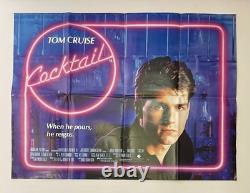 AFFICHE DE FIL ORIGINAL VINTAGE Tom Cruise COCKTAIL 1988 UK Quad 30x40