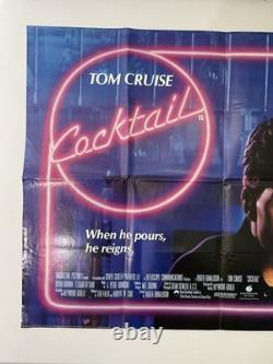 AFFICHE DE FIL ORIGINAL VINTAGE Tom Cruise COCKTAIL 1988 UK Quad 30x40