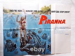 AFFICHE PIRANHA 1978 UK QUAD ORIGINAL VINTAGE 30x40 DE JOE DANTE