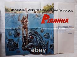 AFFICHE PIRANHA 1978 UK QUAD ORIGINAL VINTAGE 30x40 DE JOE DANTE