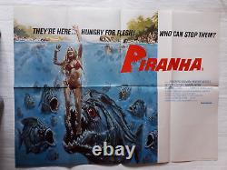 AFFICHE PIRANHA 1978 UK QUAD ORIGINAL VINTAGE 30x40 DE JOE DANTE