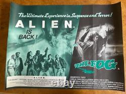 ALIEN (1979)/LE BROUILLARD (1980) Affiche originale 30 x 40 Quad - Double programme
