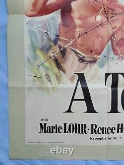 A Town Like Alice (1956) Rare Poster De Cinéma Quad Original Nevil Shute Ww2 Dramatique