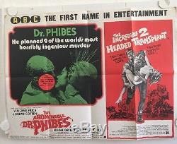 Abominable Dr Phibes Le The Incredible 2 Headed Uk Transplant Quad Poster
