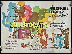 Affiche De Cinéma Aristocats Quad Original Premiere Liberation Walt Disney 1970