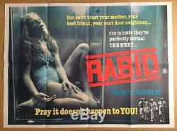Affiche De Cinéma Britannique Quad Cinema, Rabid-original, David Cronenberg, Vidéo Nasty