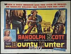 Affiche De Cinéma De Bounty Hunter Original Quad Randolph Scott 1954 Western Very Rare