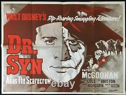 Affiche De Cinéma Du Dr Syn The Scarecrow Quad Original Disney Patrick Mcgoohan Early Rr