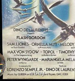 Affiche De Cinéma Flash Gordon Quad Originale Sam J Jones Queen 1980