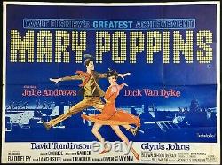 Affiche De Cinéma Mary Poppins Quad Originale Julie Andrews Walt Disney 1964