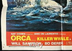 Affiche De Cinéma Orca The Killer Whale Original Quad Richard Harris 1977