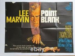 Affiche De Cinéma Originale D'uk Quad De Rare Point Blank 1967 Lee Marvin