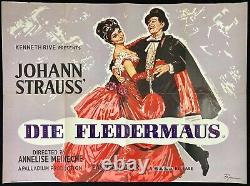 Affiche De Cinéma Originale De Die Fledermaus Quad Anneliese Meineche Strauss Opera 1966