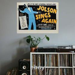 Affiche De Cinéma Originale De Jolson Sings À Nouveau 1949 Quad