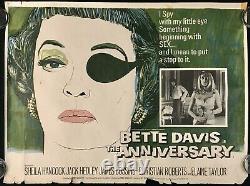 Affiche De Cinéma Originale De L'anniversaire Quad Bette Davis Hammer Studio Chantrell