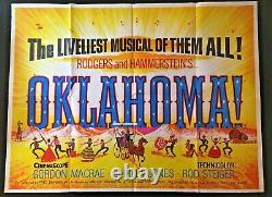 Affiche De Cinéma Originale De L'oklahoma Quad Rogers Hammerstein Shirley Jones 1955