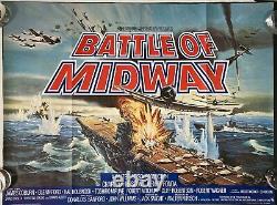 Affiche De Cinéma Originale De La Bataille De Midway Quad Charlton Heston Henry Fonda 1976