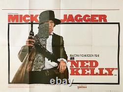 Affiche De Cinéma Originale De Ned Kelly Quad 1970 Mick Jagger Tony Richardson
