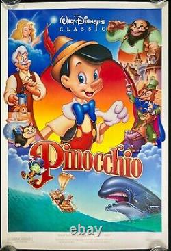 Affiche De Cinéma Originale De Pinocchio Au Royaume-uni Walt Disney 1990