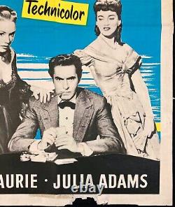Affiche De Cinéma Originale Du Mississippi Gambler Quad Tyrone Power Piper Laurie 1953