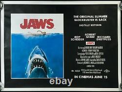 Affiche De Cinéma Originale Quad De Jaws Steven Spielberg Réédition De L'anniversaire 2012
