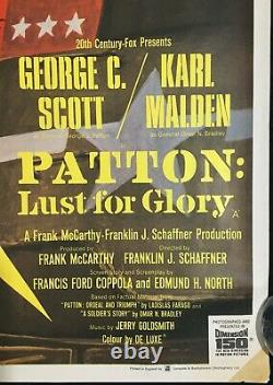 Affiche De Cinéma Patton Original Quad George C Scott Tom Chantrell 1971