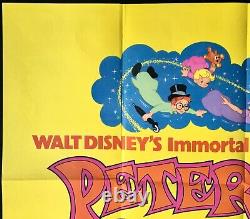 Affiche De Cinéma Peter Pan Original Quad Walt Disney Des Années 1970