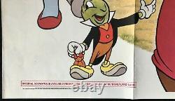 Affiche De Cinéma Pinocchio Original Quad Walt Disney 1978 Rr