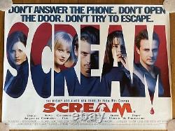 Affiche De Cinéma Scream Uk British Quad Rare Original D/s Rolled 96/97 40x30
