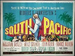 Affiche De Cinéma South Pacific Original Quad 1958 Rogers And Hammerstein Classic