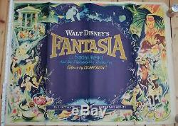 Affiche De Film D'origine Britannique Quad Fantasia 1960 Relibération De Disney