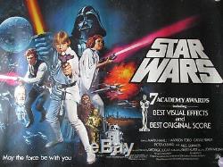 Affiche De Film Originale Britannique Quad De Star Wars (1978), Très Rare Affiche Enroulée Star Wars