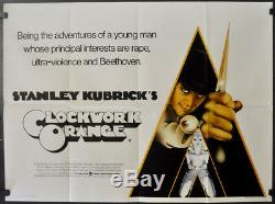 Affiche Malcolm Mcdowell Poster Film Quad Britannique Orange 1972 Orig 30x40 Britannique