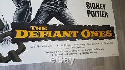 Affiche Originale Britannique Du Film Quad 'the Defiant Ones' 1958