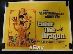 Affiche Originale De Film Enter The Dragon, Quad Britannique, C8.5 Très Fine / Near Mint