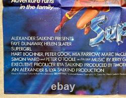 Affiche Quad Originale de Supergirl 1984 Faye Dunaway Helen Slater Bysouth Art
