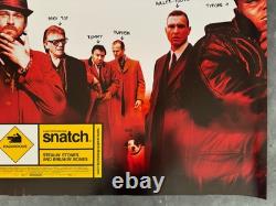 Affiche Quad de Cinéma Originale du Royaume-Uni de Snatch 2000 - Guy Ritchie, Brad Pitt, Jason - Roulée