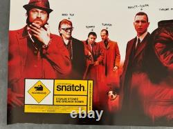 Affiche Quad de Cinéma Originale du Royaume-Uni de Snatch 2000 - Guy Ritchie, Brad Pitt, Jason - Roulée