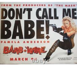 Affiche Quad du cinéma UK de Barb Wire - Première bande-annonce de sortie avec date de mars 96 - 40x30