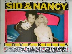 Affiche Sid Et Nancy Rolled British Quad 30x40film (1986) Gary Oldman Punk