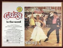 Affiche Vintage Quad Film'grease' Originale, John Travolta, + 1979 Autocollant Pepsi