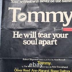 Affiche de Tommy The Who Orig 1975 Ken Russell Rare UK QUAD Film d'Horreur Rock UK