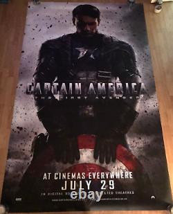 Affiche de cinéma Chris Evans CAPITAINE AMÉRIQUE PREMIER VENGEUR 2011 8 pieds Quadruple avancée