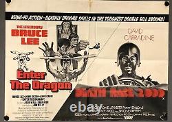 Affiche de cinéma Quad Movie Originale Entrez dans le Dragon / Death Race 2000