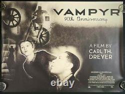 Affiche de cinéma Quad originale Vampyr Carl Dreyer 90e anniversaire RR 2022